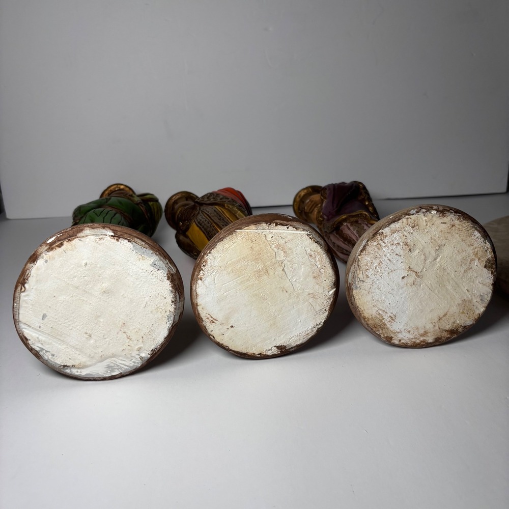 Vintage Set of Wise Men Nativity Figures Candle Holders Christmas Decor Ceramic - Picture 6 of 16